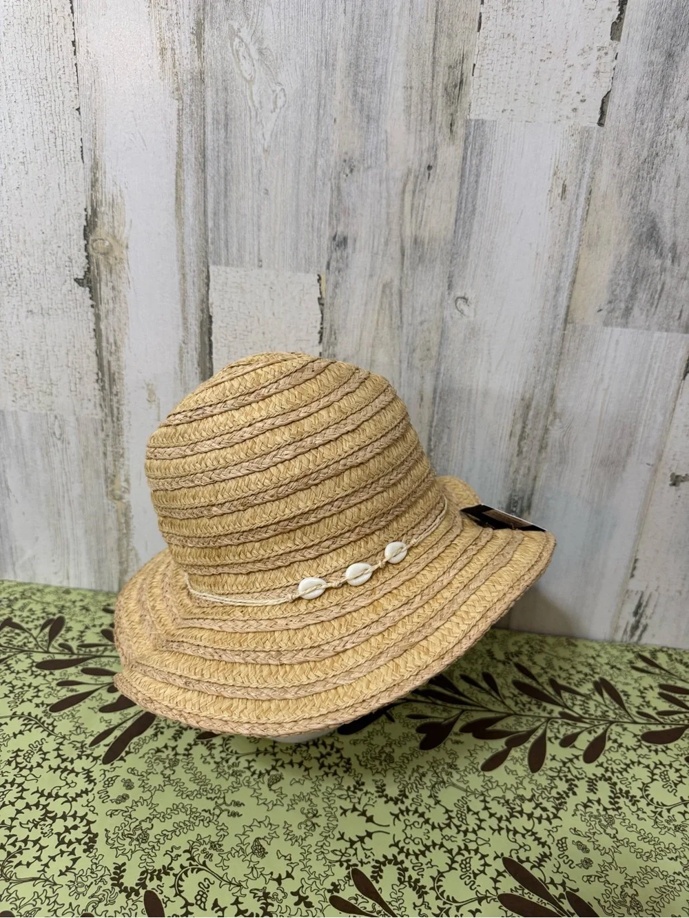 Universal Thread Natural Straw Sun Hat with Shell Trim Packable